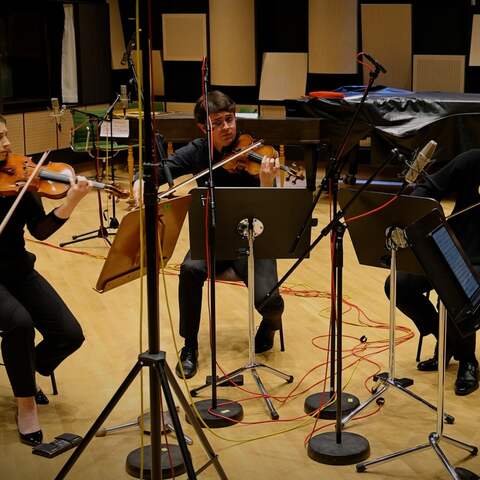 Viatores Quartet bei Aufnahmen für SWR Kultur