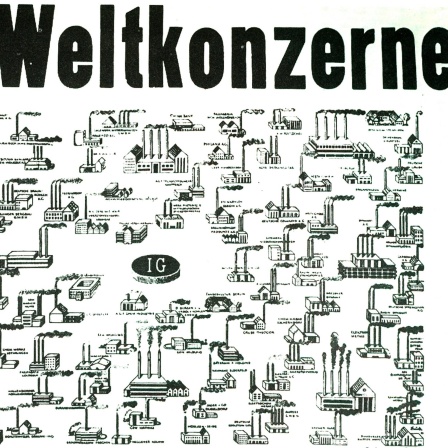Plakat von 1925, das die Expansion des deutschen Chemiekonzerns IG Farben zeigt.