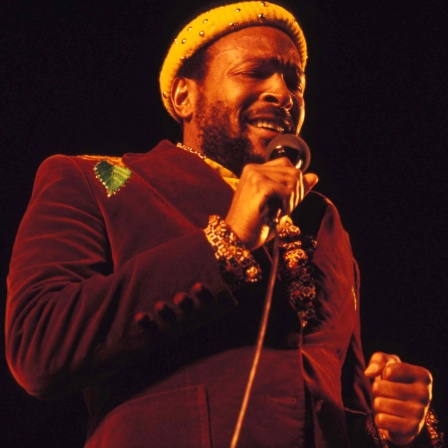 Der Sänger Marvin Gaye 1984 auf der Bühne.