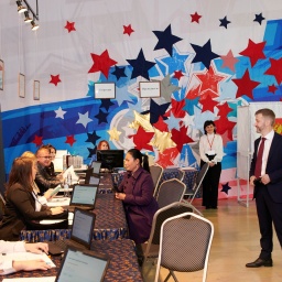 Blick in ein russisches Wahllokal