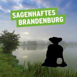 Sagenhaftes Brandenburg: Landschaft mit See im Nebel, Silhouette eines Sacks mit Loch, Foto: imago images / blickwinkel; Antenne Brandenburg