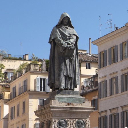 Statue von Giordano Bruno am Campo de Fiori Rom 2011, Bruno war Dichter und Philosoph und ein Opfer der Inquisition im Jahr 1600