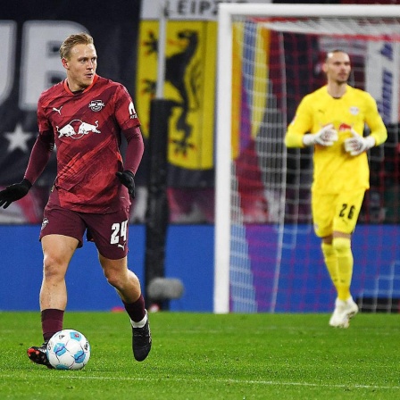Xaver Schlager von RB Leipzig in Aktion