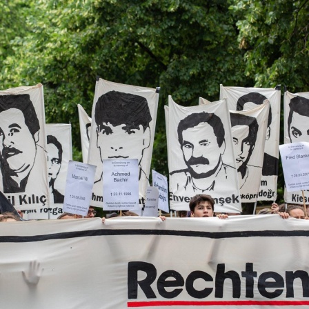 Demo gegen Nazi-Terror und Rassismus in Gedenken an Walter Lübcke 2019 in München.