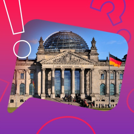 Reichstagsgebäude mit deutscher Flagge