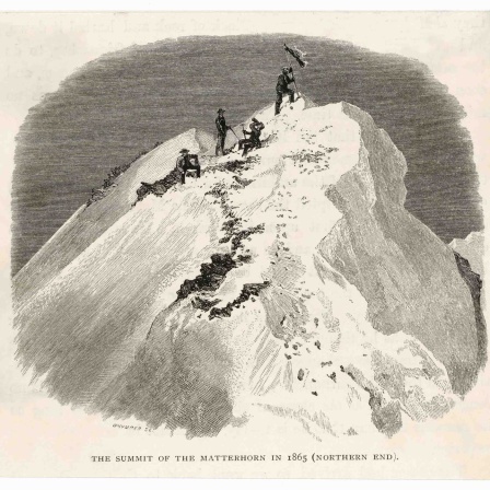 Edward Whymper auf dem Gipfel des Matterhorns