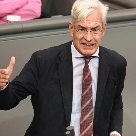 Mathias Middelberg (CDU) gestikuliert im Bundestag.