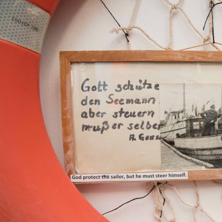 Blick in die Seemannsmission Sassnitz im Hafen von Port Mukran