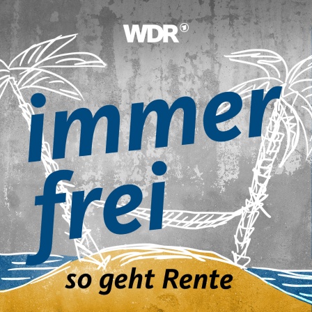 Grafik, immer frei - so geht Rente, Skizze, Palmen, Hängematte