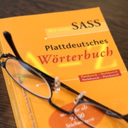 Auf einem Tisch liegt das Plattdeutsche Wörterbuch