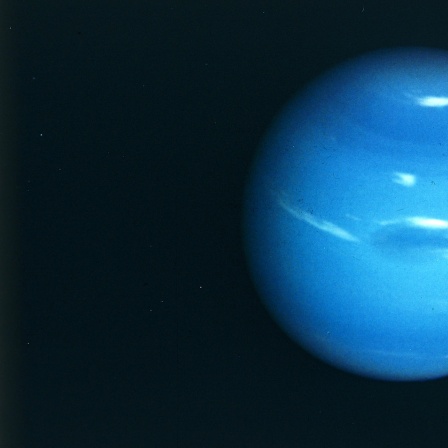 Der Planet Neptun, aufgenommen in den 1980er-Jahren vom Raumschiff "Voyager 2" aus.
