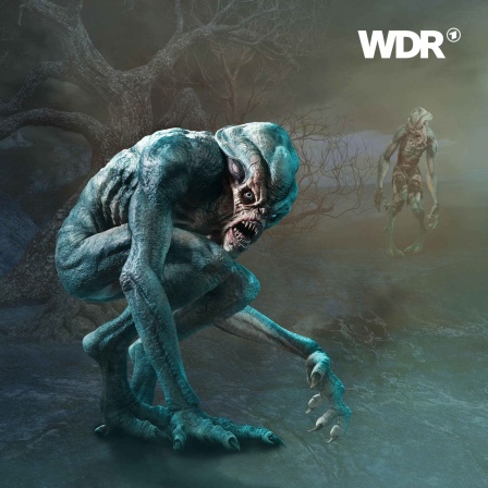 3D Illustration: Drei Monster in einem Sumpf.
