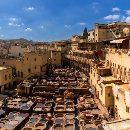 Panoramablick über die Altstadt von Fes in Marokko