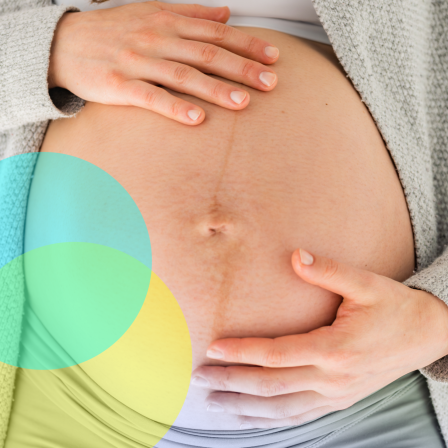Bauch einer schwangeren Frau