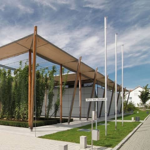 Anspruchsvoller Neubau: Das Deutsche Hopfenmuseum in Wolnzach im Herzen der Hallertau | Bild: Deutsches Hopfenmuseum Wolnzach
