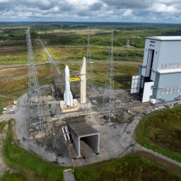 Blick auf die Startrampe in Kourou in Französisch-Guyana.