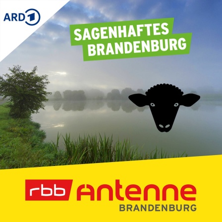 Sagenhaftes Brandenburg: Landschaft mit See im Nebel, Silhouette eines Schafkopfs, Foto: imago images / blickwinkel; Antenne Brandenburg