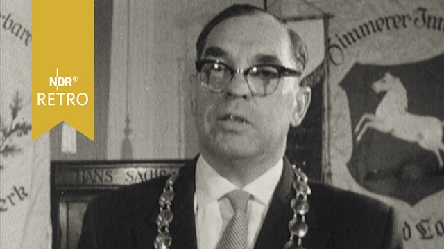 Obermeister der Zimmerer-Innung Hannover bei einer Rede 1960