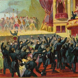 Aufführung der Oper "Die Stumme von Portici" am 25. August 1830 in Brüssel