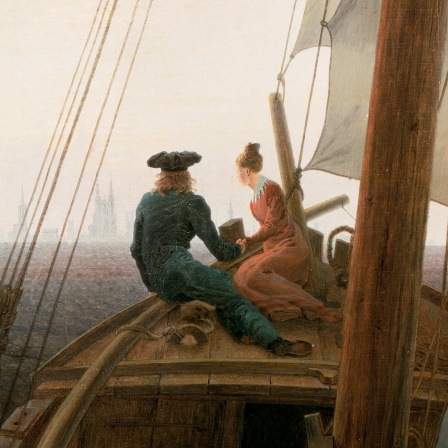 Auf dem Segler - Caspar David Friedrich