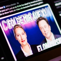 Screenshot mit der Ankündigung des Gesprächs zwischen AfD-Chefin Alice Weidel und X-Inhaber Elon Musk auf seiner Plattform.