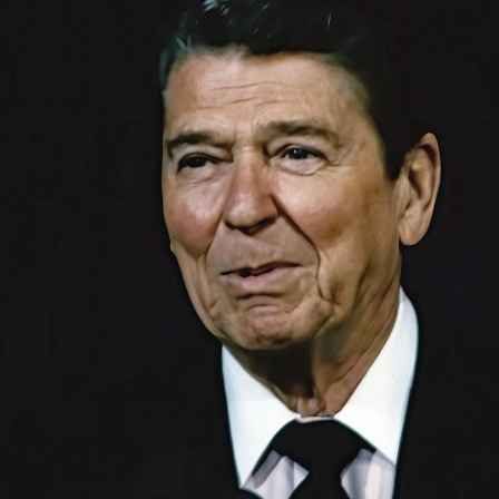 US-Präsident Ronald Reagan (1911 - 2004) 1986 in Washington