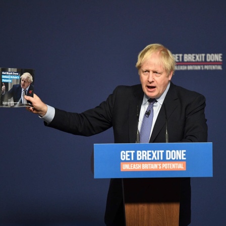 Der britische Premierminister Boris Johnson bei einer Rede
