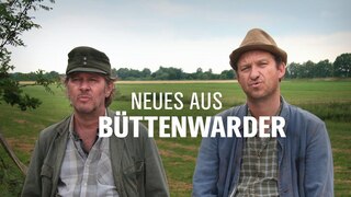 Logo "Neues aus Büttenwarder" vor Brakelmann (Jan Fedder) und Adsche (Peter Heinrich Brix)
