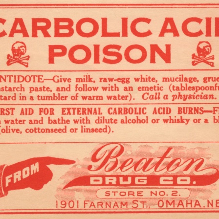 Apotheker-Flaschenetikett aus den 1920er Jahren, Hauptbestandteil war oft Alkohol.