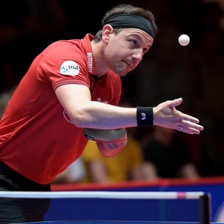 Timo Boll in Aktion.