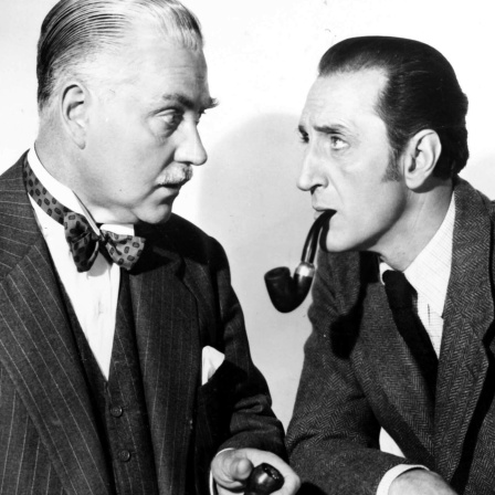 Basil Rathbone als Sherlock Holmes und Nigel Bruce als Dr. Watson (1939)