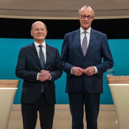 Scholz und Merz treten beim TV-Duell gegeneinander an.