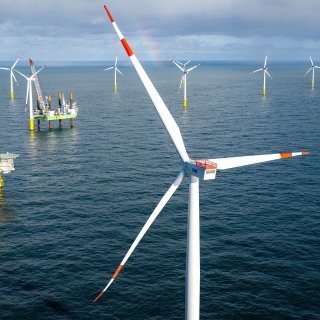 Der Offshore-Windpark Riffgat rund 15 Kilometer nördlich der Insel Borkum. 