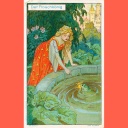 Märchen: Der Froschkönig - Farblithographie, um 1900, nach Zeichnung von Fritz Schoen