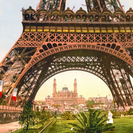 Eifelturm und Trocadero im Jahr 1900 bei der Weltausstellung in Paris