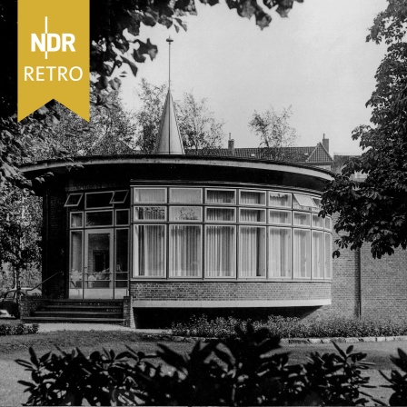 Das Studio des Norddeutschen Rundfunks in Flensburg, 1950er Jahre