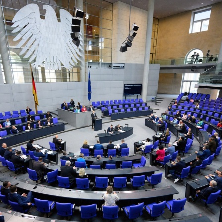 Der Plenarsaal des Bundestages.