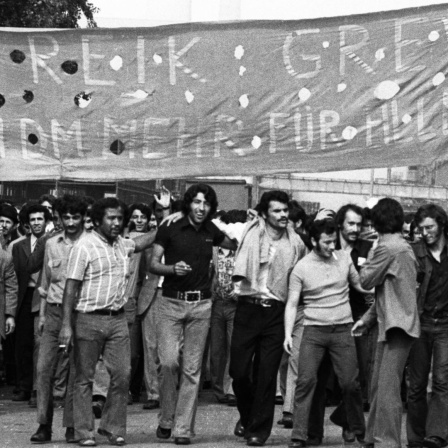 Streik bei den Ford-Werken 1973 in Köln. 