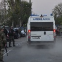 Das Bild soll einen Krankenwagen mit verwundeten ukrainischen Soldaten in Mariupol zeigen