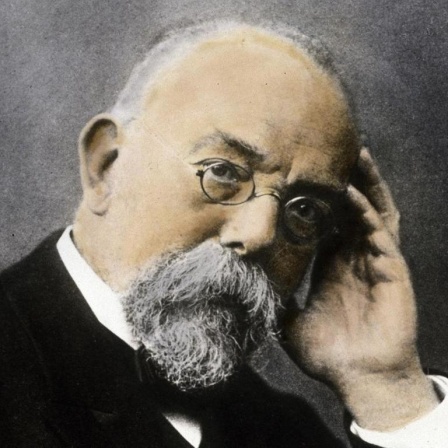 Robert Koch, Mediziner und Bakteriologe, Porträtaufnahme (koloriert), um 1900