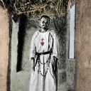 Koloriertes Porträt des französischen Missionars Charles de Foucauld (1858-1916), Aufnahme undatiert.