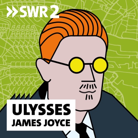 Covergrafik mit stilisiertem Portrait von James Joyce