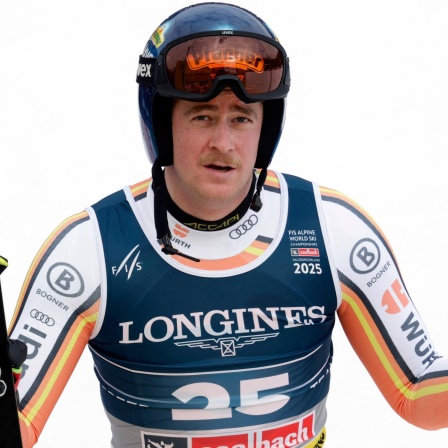 Simon Jocher nach der Abfahrt bei der Team-Kombi