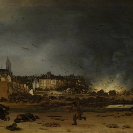 Explosion des Pulverturms in Delft 1654 Gemälde