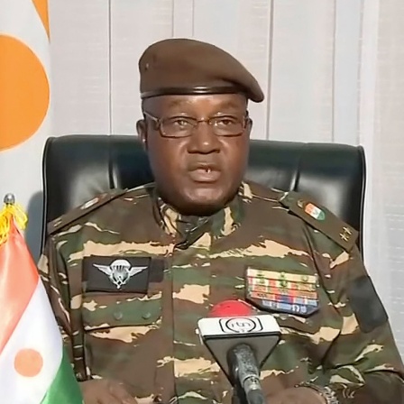 General Abdourahmane Tchiani bei einer Ansprache.
