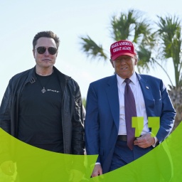 19.11.2024, USA, Brownsville: Der designierte US-Präsident Donald Trump (r) geht mit Elon Musk vor dem Start des sechsten Testflugs der SpaceX Starship-Rakete. Foto: Brandon Bell/Pool Getty Images North America/AP/dpa +++ dpa-Bildfunk +++ | Bild: dpa-Bildfunk/Brandon Bell