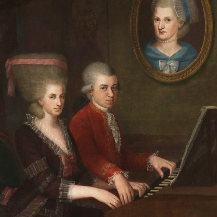 Wolfgang Amadeus Mozart mit Schwester und Vater (Della Croce, Johann Nepomuk)