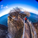 Aussichtsplattform Königsstuhl an der Kreideküste der Insel Rügen