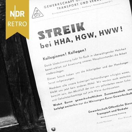 Der ÖTV ruft die Mitarbeiter der Hamburger Versorgungsbetriebe zum Streik auf, 04.08.1954.