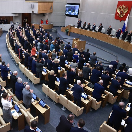 Blick in den Sitzungssaal der Duma